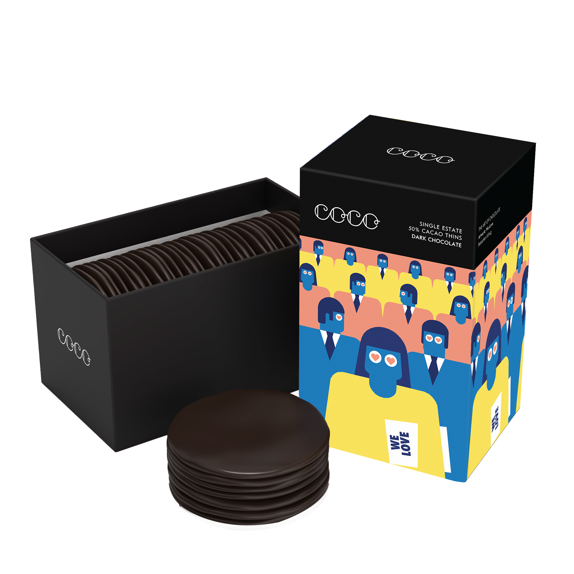 Single Estate Dark Chocolate 50% Cacao Thins – COCO - The Art of